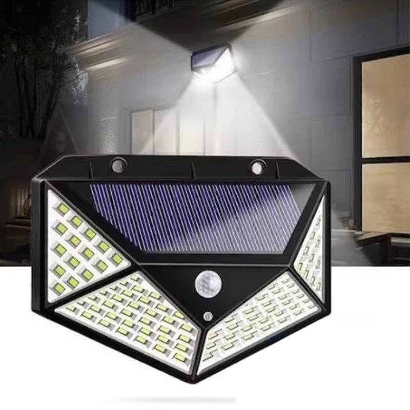 Luminária Solar com 100 LEDs - Sensor de Movimento e 3 Modos