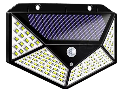 Luminária Solar com 100 LEDs - Sensor de Movimento e 3 Modos